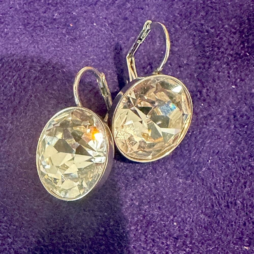 Large Round Bella Women Crystal Earrings Made with SWAROVSKI® Crystals